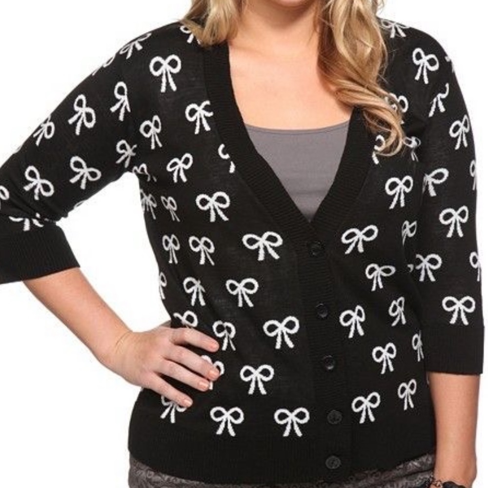 🖤 Vintage Retro Chic Bow 🎀 Cardigan